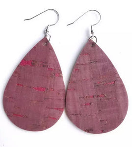 Cork raindrop earrings