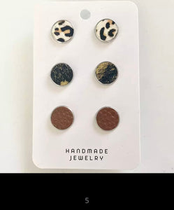 Leather dot earrings