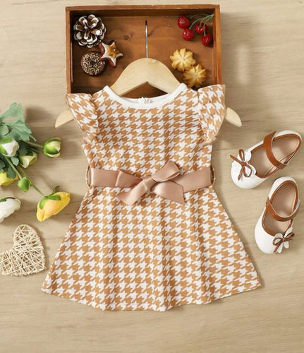 Houndstooth pattern dress