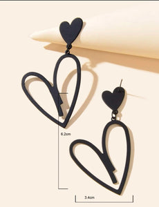 Heart drop earrings