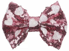 Load image into Gallery viewer, Heart Sequin 5” bow