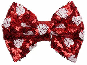 Heart Sequin 5” bow