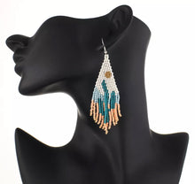 Load image into Gallery viewer, Long beaded earrings