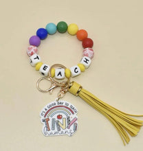 Load image into Gallery viewer, Teacher charm silicone beaded key rings