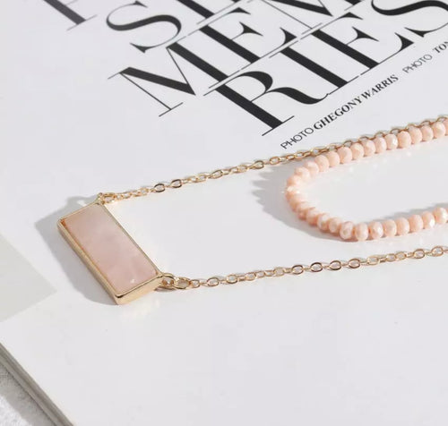 stone pink necklace