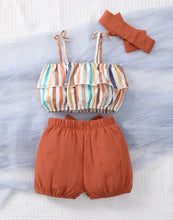 Load image into Gallery viewer, Cami striped top/short set