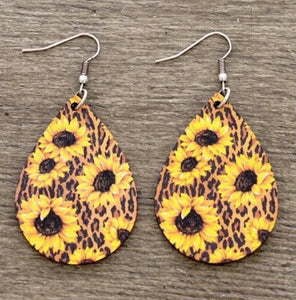 Sunflower leopard earrings