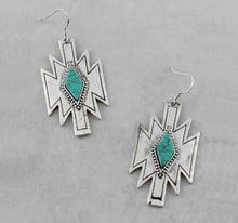 Load image into Gallery viewer, Aztec turquoise earrings