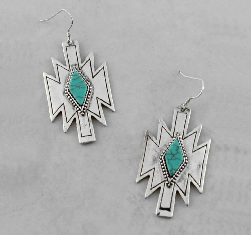 Aztec turquoise earrings