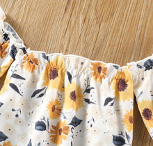 Load image into Gallery viewer, Yellow Flowered onesie outfit