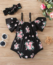 Load image into Gallery viewer, Floral cold shoulder bodysuit