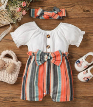 Load image into Gallery viewer, Striped ruffled romper