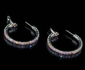 Crystal Rhinestone iridescent hoops