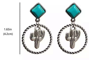 Boho silver/turquoise earrings