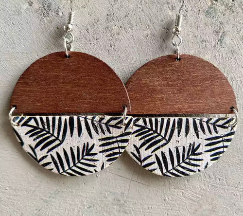 Wood and cork earrings