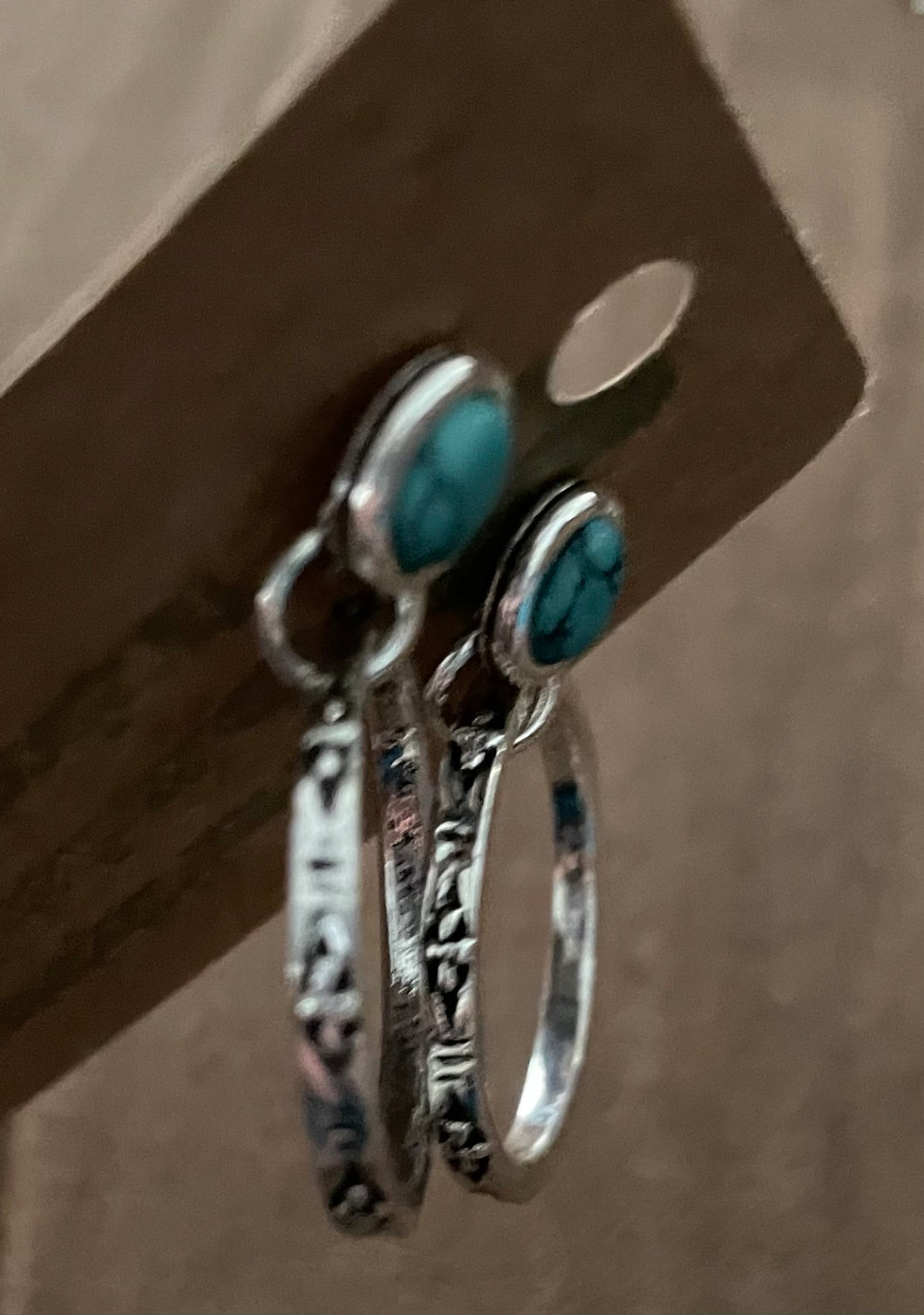 Turquoise hoop earrings