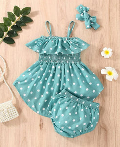 Polka dot Hi/low bummie outfit