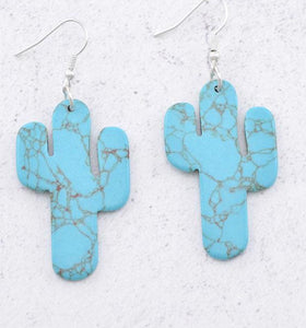 Dangle Stone cactus earrings