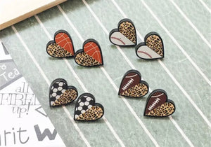 Sport heart earrings