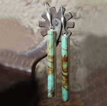 Load image into Gallery viewer, Turquoise bar earrings