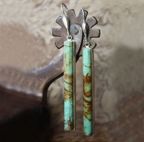 Turquoise bar earrings