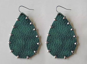 Teardrop leather earrings