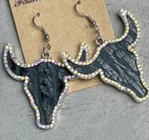 Bling Steerhead earrings