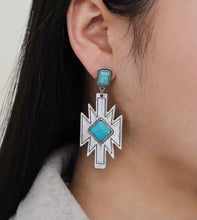 Load image into Gallery viewer, Aztec turquoise earrings