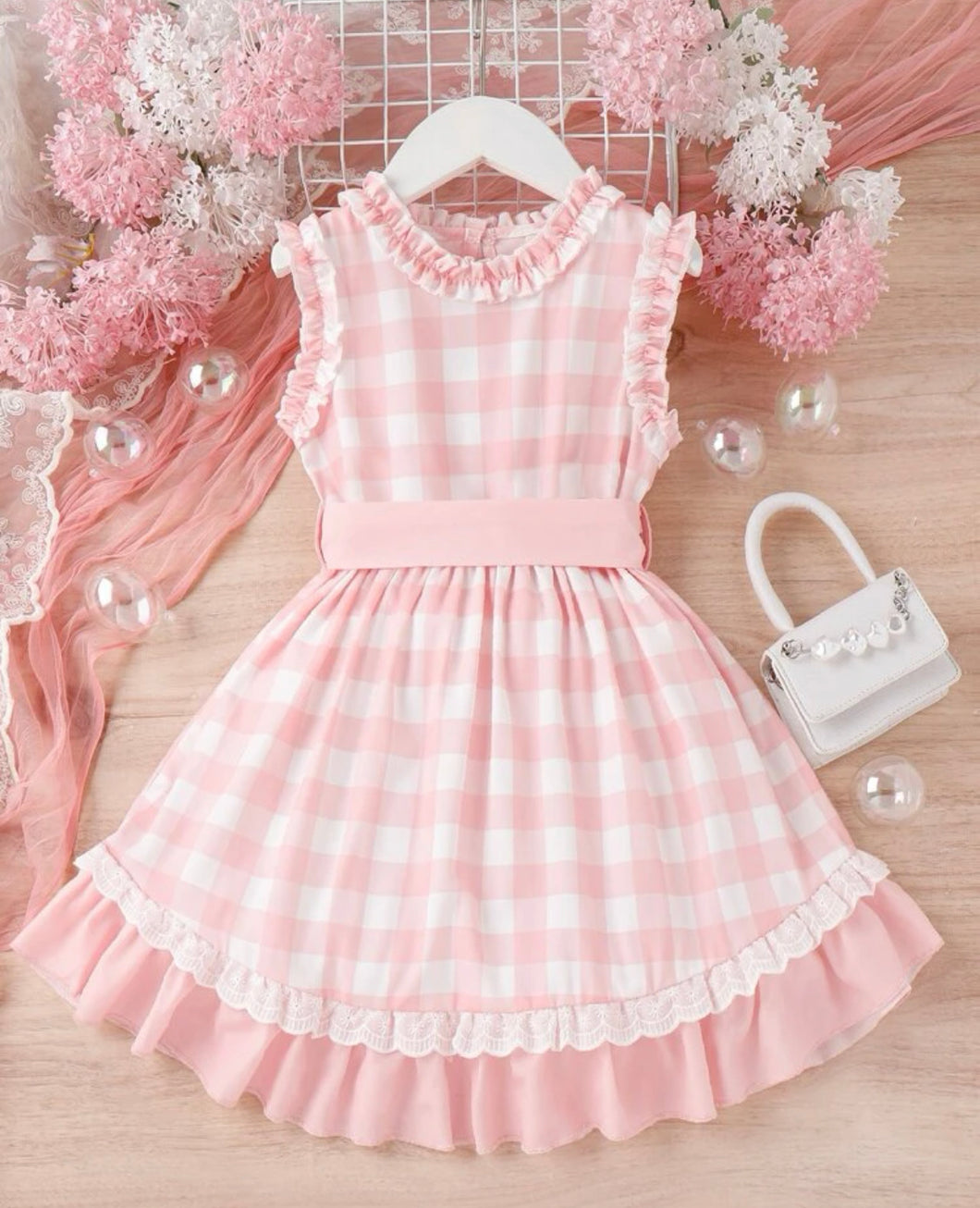 Gingham belted Dress