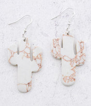 Load image into Gallery viewer, Dangle Stone cactus earrings