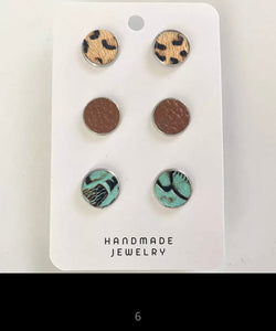 Leather dot earrings