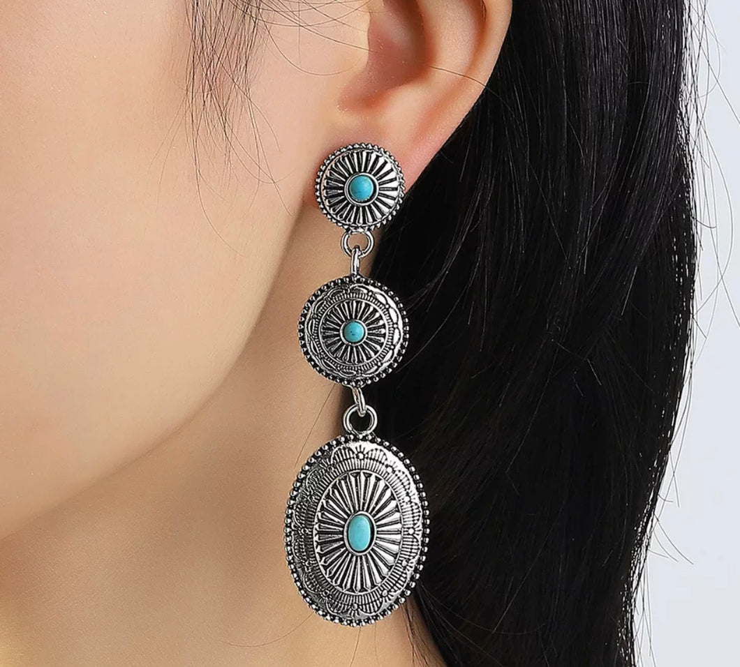 Long concho earrings