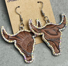 Load image into Gallery viewer, Bling Steerhead earrings