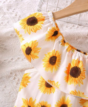 Load image into Gallery viewer, Sunflower Ruffled Romper