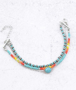 Serape Beaded layered bracelet