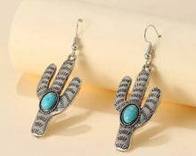 Load image into Gallery viewer, Silver Cactus earrings