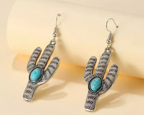 Silver Cactus earrings