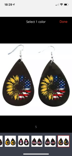 Patriotic sunflower earrings