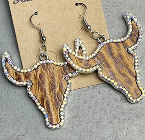 Bling Steerhead earrings