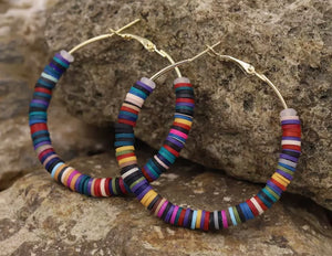 Multi color hoop earrings