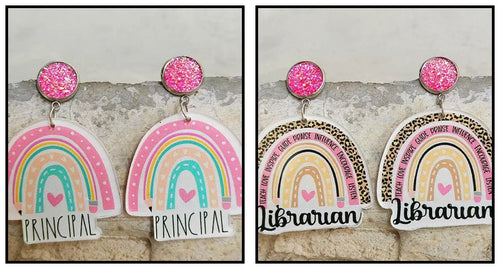 Rainbow school earrings