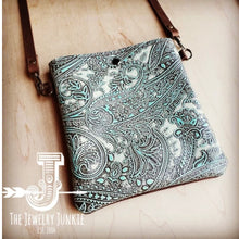 Load image into Gallery viewer, Turquoise Paisley Leather small crossbody purse