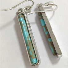 Load image into Gallery viewer, Turquoise bar earrings