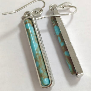 Turquoise bar earrings