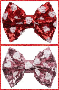 Heart Sequin 5” bow