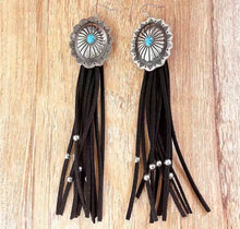 Load image into Gallery viewer, Concho fringe earrings