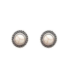 Stone stud earrings