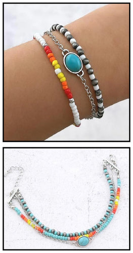 Serape Beaded layered bracelet