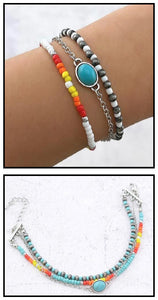 Serape Beaded layered bracelet