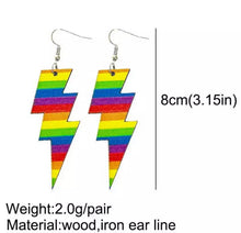 Load image into Gallery viewer, Wooden lightening bolt earrings